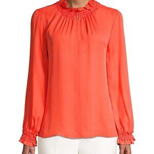 Kobi Halperin Salene Women's 100% Silk Orange Blouse Size Medium